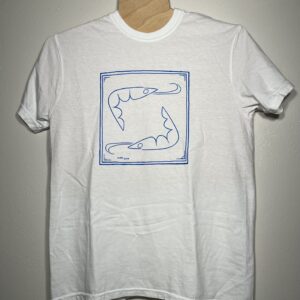 Shrimp! Cobalt on White