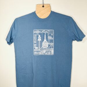 Austin, TX City Scape Cement on Dark Blue T