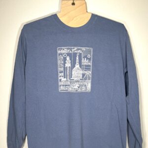 Austin, TX City Scape Cement on Dark Blue Long-Sleeve