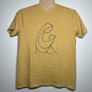 Mother and Child - Midnight Blue on Ochre - Light T