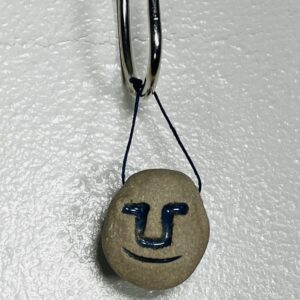 Key Chain/ Ceiling Fan Pull Happy Face- High Fired Stoneware