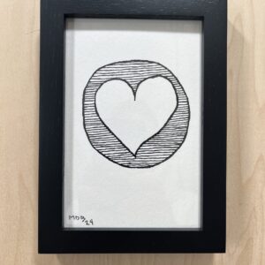Heart 2024 Pen & Ink on Watercolor Paper 4 x 6