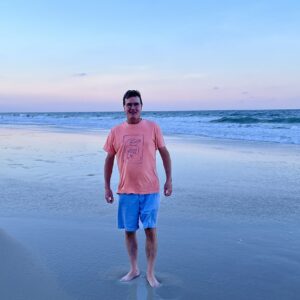 Odd Bird Dos- Midnight blue on Melon